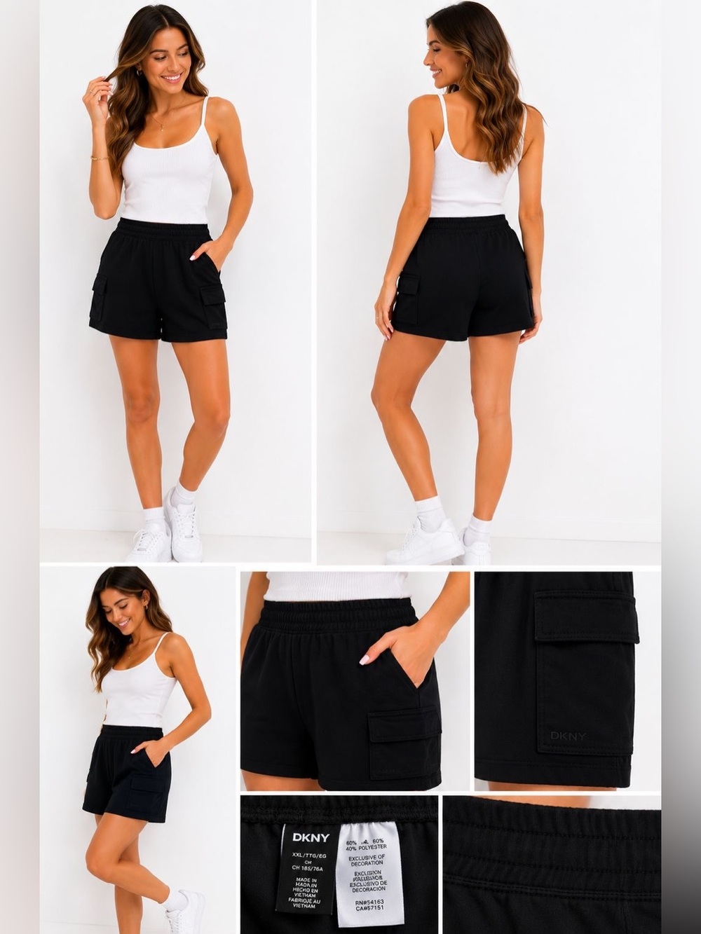 DKNYC Black Women's Cargo Lounge Shorts